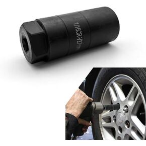 1 PC Automotive Oil Pressure Sensor Switch Sleeve, 3/8" Driver 45# Steel Hexagonal Design Anti-Slip Oil Pressure Sending Socket, Hub Anti-Theft Key Accessory, for Most Car Models (Black)