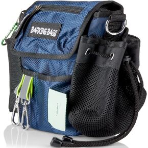 Blue Dog Walking Bag (The Original Bag) with Extendable Side Pockets Waterproof Dog Toy & Dog Treat Bag | Multiple Compartments for Dog Walking Accessories