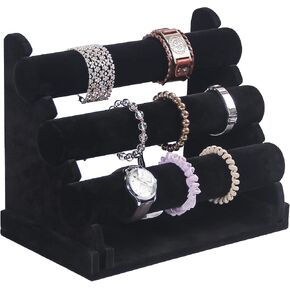 3 Tier Detachable Bracelet Holder, Bracelet Bangle Display Stand, Hair Ties Watch Organizer For Home Show or Sell (Grey linen) in Saudi Arabia