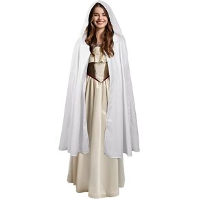 Renaissance Hooded Cloak Halloween Costume, Medieval Cosplay Wizard Witch Cape