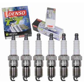 6 pc DENSO Platinum TT Spark Plugs compatible with Jaguar X-Type 2.5L 3.0L V6 2002-2008