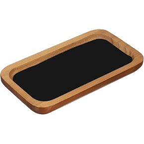 uxcell Wood Jewelry Display Tray, 7.1 Inch Small Jewelry Tray, Drawer Dresser or Nightstand Organizer for Glasses Wallet Keys Watch Bracelets Green