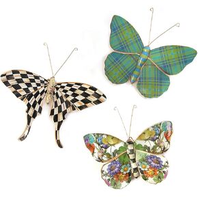 MACKENZIE-CHILDS Butterflies Trio, Hanging Butterfly Wall Decor, Set of 3