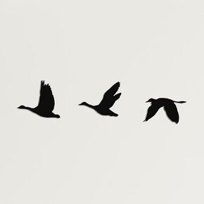 DEKADRON Metal Wall Decor, Flying Geese, Home Living Room Decor, Wall Sign, Metal Wall Art, Interior Decoration, Indoor Outdoor Hangings (Set of 3)