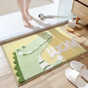 Bathroom Rug Cute Animal Pattern Fun Bath Mat, Microfibre Soft Oval Rug, Rubber Back, Multi-Color, Durable, Machine Wash Bath Mat for Bathroom Floor, 19.68"x 31.49", (Cat)