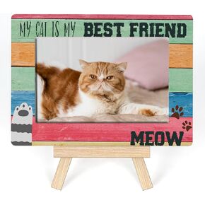 Ycyfckdr Cat Picture Frame, My Cat Is My Best Friend,Pets Lovers Picture Frame, Cat Gifts For Women Girls Room Decor, Best Friend Cat Lovers Picture Frame,Tabletop Picture Frame With Easel (A59)