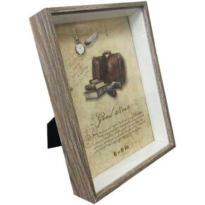 6X8 Shadow Box Display Case Picture Frame with Glass Front,Dried Flower Photo Frame for Specimen,Table Top Display or Wall mounting,Flower Display Stand and Baby Birth Memorial Wedding Photos -Gray
