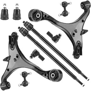 Front Lower Control Arms Ball Joints Sway Bar Links Tie Rods Suspension Kit for 2001-2005 Honda Civic, Acura EL (10pc)