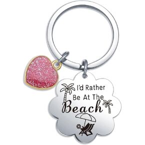 Beachy Keychain Beach Charm Gifts For Coworker Beach Jewelry Ocean Lover Jewelry BFF Beach Vacation Gifts