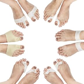 Cyrena Orthopedic Bunion Corrector and Bunion Relief Kit. 12 Pack Toe, Bunion and Plantar Fasciitis Supports. Toe Separators and Straightener