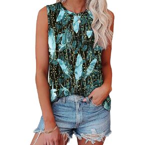 OFEEFAN Womens Tank Tops Summer Sleeveless Tops Loose Fit Crewneck Basic Tee Shirts for Women