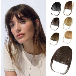 NAYOO Bangs Hair Clip in Bangs Human Hair 360° Cover Wipsy Bangs Hair for Women, 2 Secure Clips in Full Fringe Fake Bangs Hair Toppers for Women Girls Daily Wear
