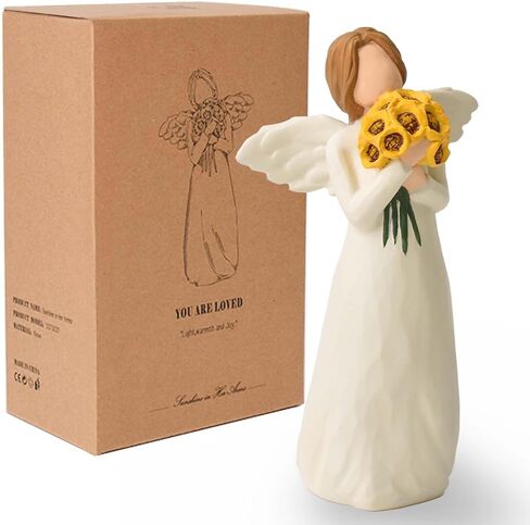 NANAOUS Guardian Angel Statues and Figurines, Praying Angel Figurines for Women, Resin Angeles Decorativos Hand-Painted Collectible Sculpture, Angel Ornaments Remembrance Condolence Gifts in Kuwait