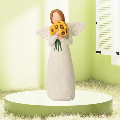 NANAOUS Guardian Angel Statues and Figurines, Praying Angel Figurines for Women, Resin Angeles Decorativos Hand-Painted Collectible Sculpture, Angel Ornaments Remembrance Condolence Gifts in Kuwait