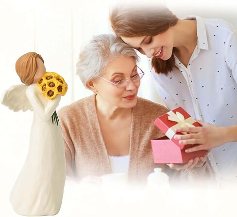 NANAOUS Guardian Angel Statues and Figurines, Praying Angel Figurines for Women, Resin Angeles Decorativos Hand-Painted Collectible Sculpture, Angel Ornaments Remembrance Condolence Gifts in Kuwait