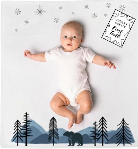 Henry Hunter Baby Milestone Blanket for Baby Monthly Milestone with Frame & Memory Cards | Photography Milestone Blanket for Baby Boy and Girl | Premium Cotton Fleece | 30" x 40" (Gender Neutral) in Saudi Arabia