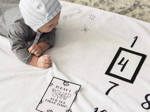 Henry Hunter Baby Milestone Blanket for Baby Monthly Milestone with Frame & Memory Cards | Photography Milestone Blanket for Baby Boy and Girl | Premium Cotton Fleece | 30" x 40" (Gender Neutral) in Saudi Arabia