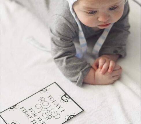 Henry Hunter Baby Milestone Blanket for Baby Monthly Milestone with Frame & Memory Cards | Photography Milestone Blanket for Baby Boy and Girl | Premium Cotton Fleece | 30" x 40" (Gender Neutral) in Saudi Arabia