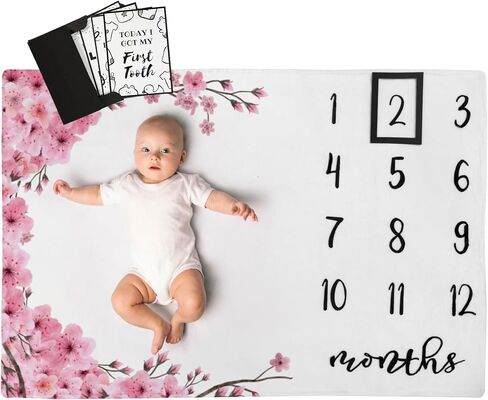 Henry Hunter Baby Milestone Blanket for Baby Monthly Milestone with Frame & Memory Cards | Photography Milestone Blanket for Baby Boy and Girl | Premium Cotton Fleece | 30" x 40" (Gender Neutral) in Saudi Arabia