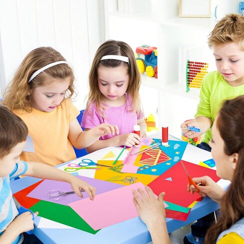 3 otters 200 Sheets Colored Card Stock, 180 GSM 10 Colors Construction Paper for Scrapbook, School Office Supplies in Kuwait