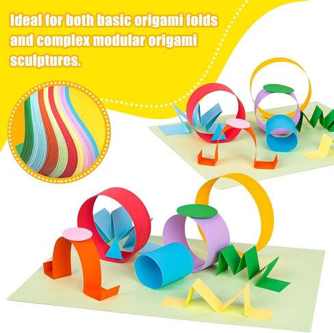 3 otters 200 Sheets Colored Card Stock, 180 GSM 10 Colors Construction Paper for Scrapbook, School Office Supplies in Kuwait