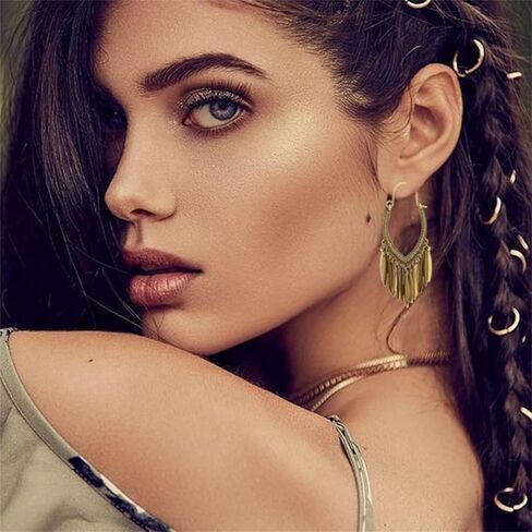 الأقراط البوهيمية خمر الأقراط الرجعية العتيقة اليدوية البوهيمي خمر البرونزية شرابة الهندسة أقراط للنساء اليدوية والمجوهرات العرقية العتيقة in Kuwait