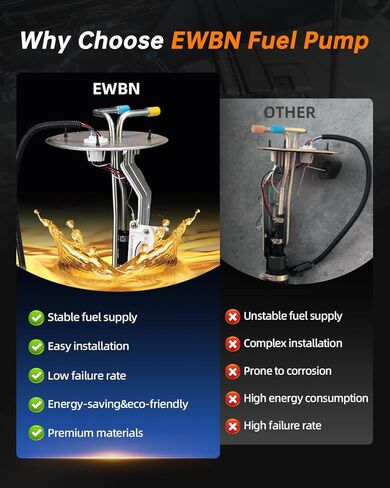 مجموعة وحدة مضخة الوقود الكهربائية EWBN متوافقة مع 1999 2000 2001 2002 2003 Ford F-150، 2004 Ford F-150 Heritage، 1999 Ford F-250،4.2L 4.6L 5.4L، استبدال E2237S AP2237S in Kuwait