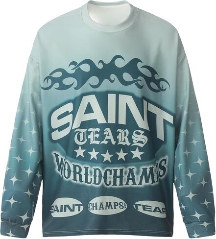 Arnodefrance Unisex Vintage Graphic Printing Long Sleeve Shirt Oversized Tee Shirt Cotton Long Sleeve Shirts in Kuwait