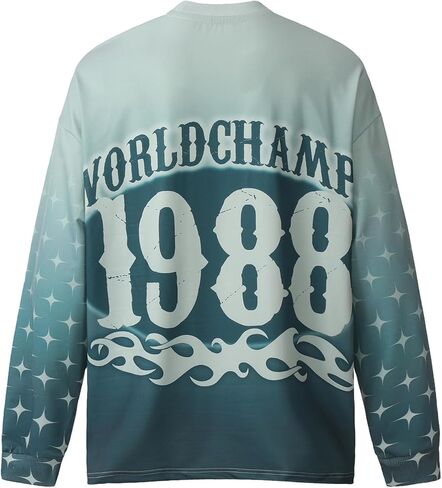 Arnodefrance Unisex Vintage Graphic Printing Long Sleeve Shirt Oversized Tee Shirt Cotton Long Sleeve Shirts in Kuwait