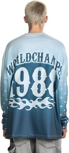 Arnodefrance Unisex Vintage Graphic Printing Long Sleeve Shirt Oversized Tee Shirt Cotton Long Sleeve Shirts in Kuwait