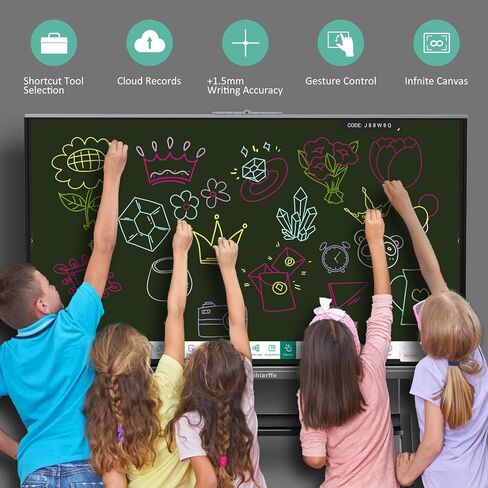 Smart Board 55 Inch 4K UHD Touchscreen Digital Whiteboard, App-Compatible Interactive Presentation Display for Classroom, Office, and Home in Kuwait