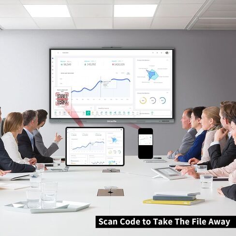 Smart Board 55 Inch 4K UHD Touchscreen Digital Whiteboard, App-Compatible Interactive Presentation Display for Classroom, Office, and Home in Kuwait