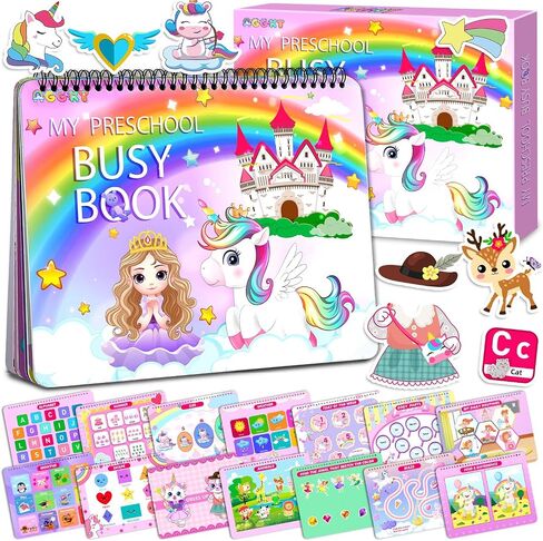 Montessori Busy Book for Toddles 3+ Preschool Toddler Learning Activities Books for Kids Ages 3-5 Autism Sensory Educational Toys Christmas Birthdays Gifts for Girls Boys 3-4-6-8 Years Old in Saudi Arabia
