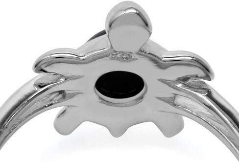 Silvershake 6MM Round Shape Gemstone White Gold Plated or Yellow Gold Plated 925 Sterling Silver Casual Turtle Sealife Solitaire Ring Jewelry for Women in Saudi Arabia
