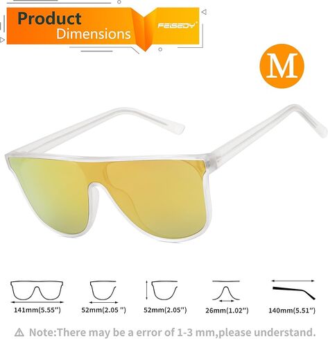 FEISEDY Flat Top Sunglasses for Women Men Trendy Square Frame Sunglasses Designer Shades UV 400 Protection B0170 in Kuwait