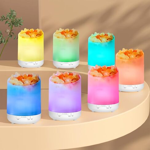 Aroma Diffuser Samll 200ml,Essential Oils Diffuser,minihumidifier, Salt Lamps,3 in1 Natural Himalayan Pink Salt Lamp, Salt Crystal Night Lights, for Home,Office,Bedroom in Saudi Arabia