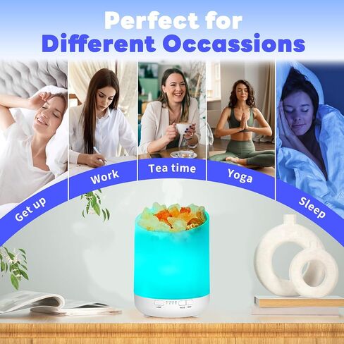 Aroma Diffuser Samll 200ml,Essential Oils Diffuser,minihumidifier, Salt Lamps,3 in1 Natural Himalayan Pink Salt Lamp, Salt Crystal Night Lights, for Home,Office,Bedroom in Saudi Arabia