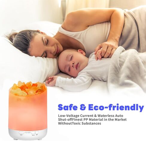 Aroma Diffuser Samll 200ml,Essential Oils Diffuser,minihumidifier, Salt Lamps,3 in1 Natural Himalayan Pink Salt Lamp, Salt Crystal Night Lights, for Home,Office,Bedroom in Saudi Arabia