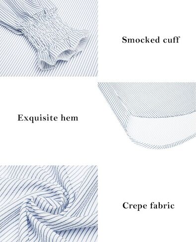 Blue and White Striped Shirt Women Colorblock Oversized Y2k Button Down Shirts Boyfriends Casual Loose Puff Fall Sleeve Shirts Business Work Tunic Top for Leggings Wrinkle Free Interview Tops Office in Saudi Arabia