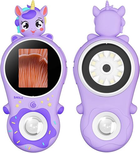 Microscope for Kids, Educational Science Kit Toys Portable Handheld Magnifying Glass, Macro Fixed Focus Digital Kid Microscopes Up to 500x Magnification,4X Zoom, Interactive Learning, Ages 3+ (Pink) in Saudi Arabia