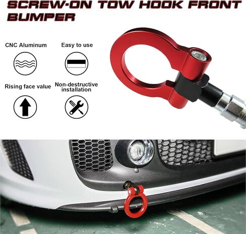 Xotic Tech JDM Sport Track Racing Style CNC الألومنيوم المسمار على المصد الأمامي متوافق مع Honda S2000 2002-2009 & Fit 2006-2008 أو Acura TL 2004-2008 (أحمر) in Kuwait