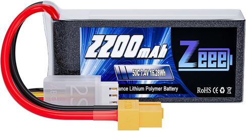 بطارية ليبو Zeee 2S 2200 مللي أمبير في الساعة 7.4 فولت 50C حزمة قصيرة مع موصل XT60 حزمة ناعمة لـ 1/16 مائل RC سيارة RC شاحنة RC طائرة هليكوبتر طائرة كوادكوبتر بدون طيار RC نماذج سباق القوارب (عبوتان) in Saudi Arabia