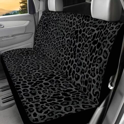 Car Seat Covers for Front and Back Seats Pack of 4 Seat Protector Seat Cover Universal Fit Auto Interior Covers Airbag Compatible, Black Gray Leopard Pattern in Saudi Arabia