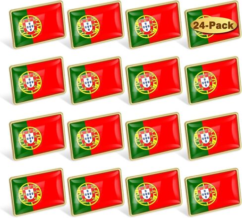 12/24/50/100Pcs Portugal Flag Lapel Pins Bulk - Metal Portuguese Brooch Badge Souvenir for Men Women Clothes Bags Hats in Saudi Arabia