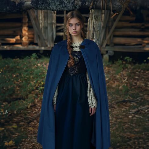 Renaissance Hooded Cloak Halloween Costume, Medieval Cosplay Wizard Witch Cape in Kuwait