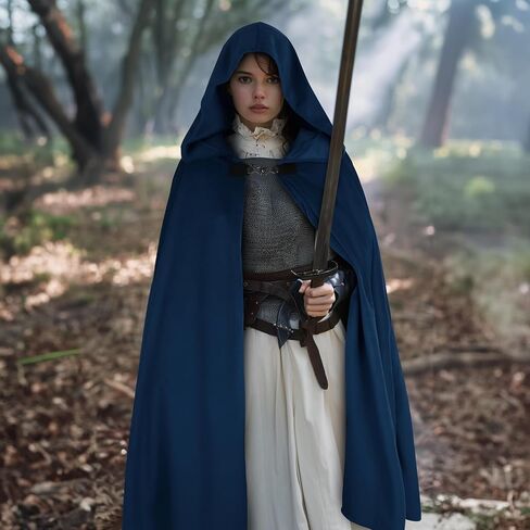 Renaissance Hooded Cloak Halloween Costume, Medieval Cosplay Wizard Witch Cape in Kuwait