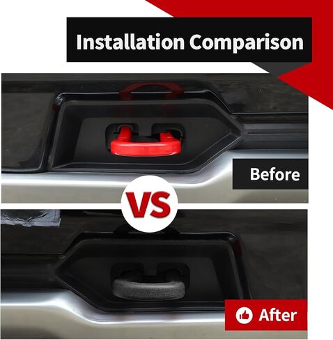 Voodola لسيارة Chevy Silverado 2014-2024 غطاء خطاف سحب أمامي للسيارة متوافق مع سيارة شيفروليه سيلفرادو 2014-2024 (أسود، قطعتان) in Kuwait