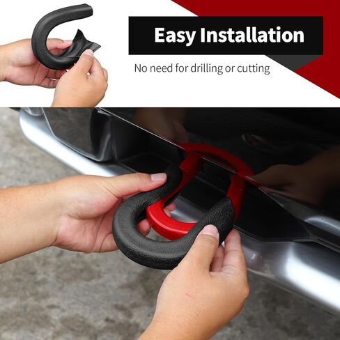 Voodola لسيارة Chevy Silverado 2014-2024 غطاء خطاف سحب أمامي للسيارة متوافق مع سيارة شيفروليه سيلفرادو 2014-2024 (أسود، قطعتان) in Kuwait