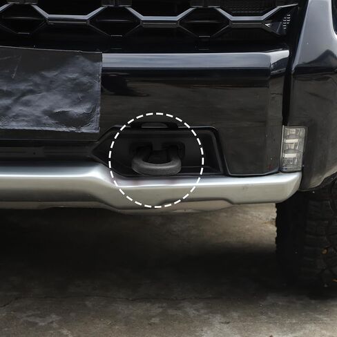 Voodola لسيارة Chevy Silverado 2014-2024 غطاء خطاف سحب أمامي للسيارة متوافق مع سيارة شيفروليه سيلفرادو 2014-2024 (أسود، قطعتان) in Kuwait