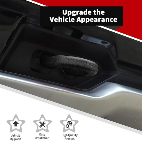 Voodola لسيارة Chevy Silverado 2014-2024 غطاء خطاف سحب أمامي للسيارة متوافق مع سيارة شيفروليه سيلفرادو 2014-2024 (أسود، قطعتان) in Kuwait